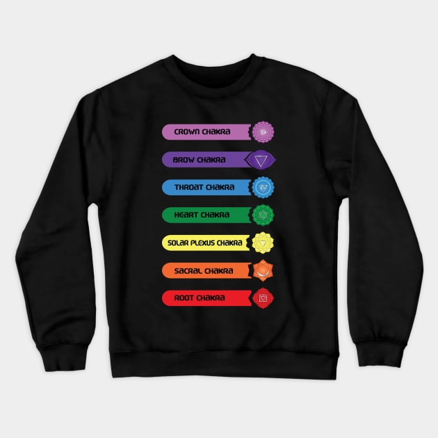 Chakras 7 Chakra Yoga Meditation Newest Design Crewneck Sweatshirt by Global Creation